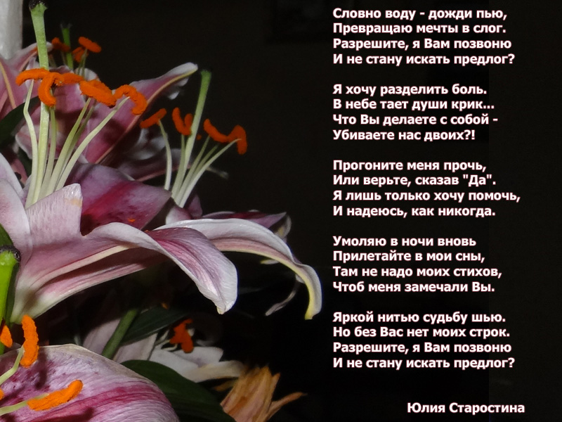 Стихи о любви Юлии Старостиной